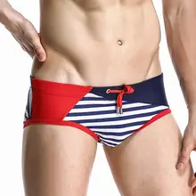 Плавательные мужские трусы эротичное мужское белье Sexy Gay Mens Плавание одежда в полоску в стиле пэчворк Плавание ming Мужские Шорты для купания пляжная одежда для серфинга Плавание костюм Человек ванный комплект SEOBEAN Shorts
