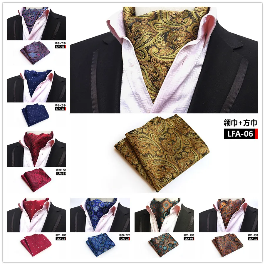 

Designer Men's Formal Scarf Set Wedding Party Neckerchief Pocket Square Sets to Match Suits
