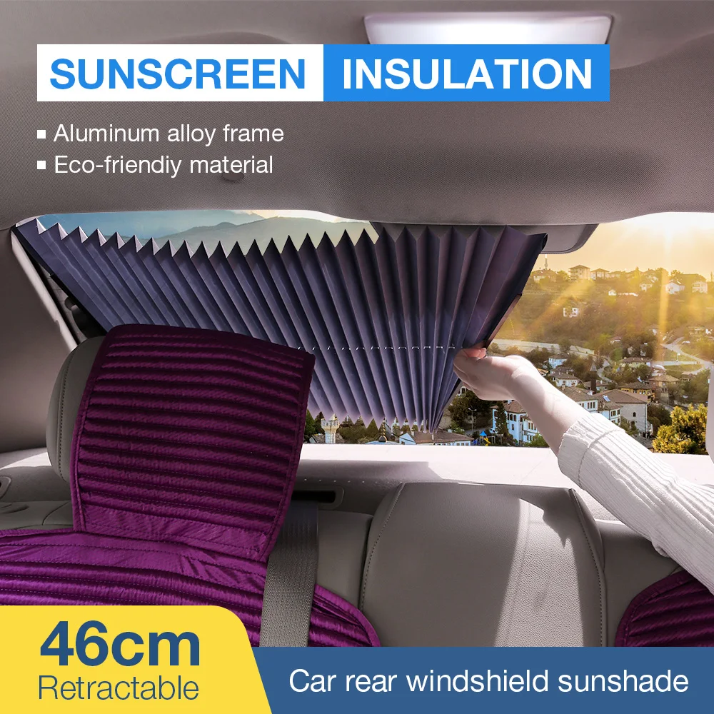 46cm Retractable Car Rear Windshield Sunshade SUV Truck Car Front