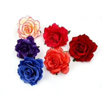 2pcs 10cm Silk Blooming Roses Artificial Flower Head For Wedding Car Decoration DIY Garland Decorative Floristry Fake Flowers