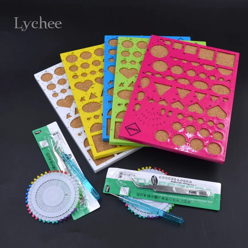 

Lychee 1 Set Paper Crafts DIY Quilling Rolling Tools Kit Mould Needles Tweezer Paper Decoration Random Color