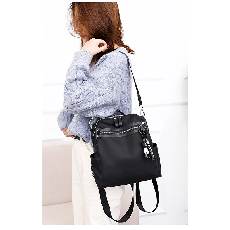 Оксфордский женский рюкзак для отдыха, женский маленький рюкзак, школьный рюкзак для девочек-подростков, многофункциональная черная сумка, новинка