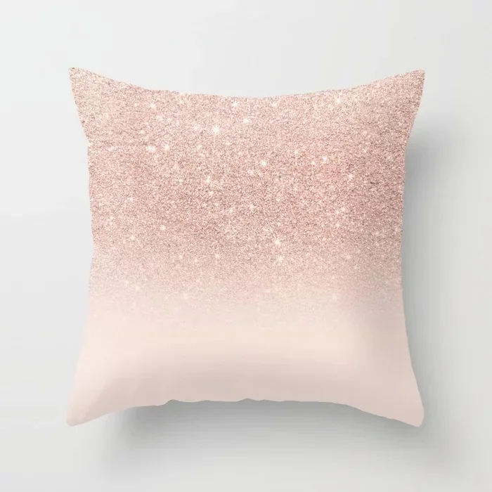 Misciu Pillow Case Rose Gold Geometric Pineapple Glitter Cushion Cover One Side Printed
