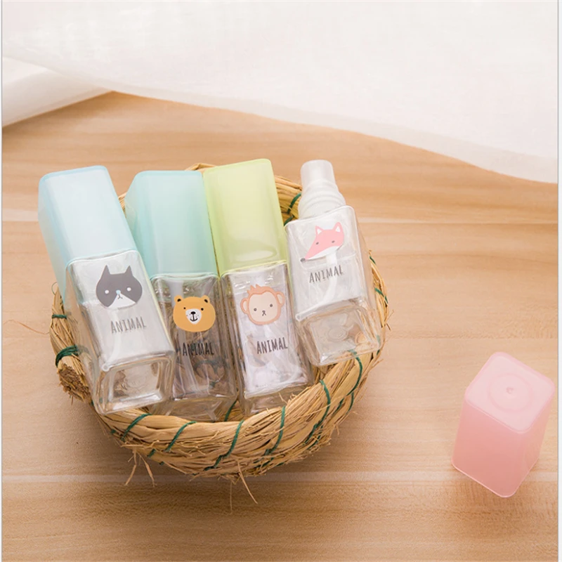 

1 Pc 35ml/50ml Travel Transparent Cartoon Plastic Spray Refillable Bottle Small Mini Empty Reusable Skin Care Moist Perfume kit