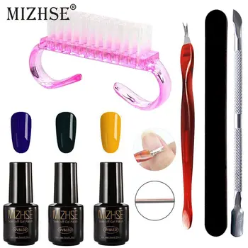 

MIZHSE 7pcs/Set UV Hybrid Gel Varnish Beginner Manicure Kits 3 Color to Choose Nail Gel Polish Set All for Gel Nail Tools Kit