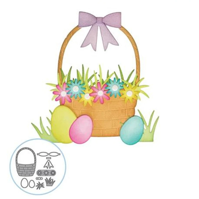 

DiyArts Spring Cute Basket Flower Cutting Dies for DIY Scrapbooking Album Decorative Embossing DIY Card Making Paper Craft Dies