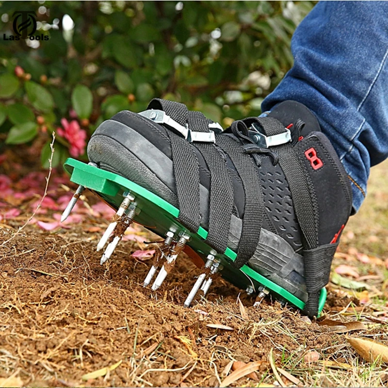 

Garden Lawn Aerator Shoes Sandal Aerating Spike Grass Green Spiked Tool Loose soil shoes Grass Spike Nail Cultivator Garden Tool