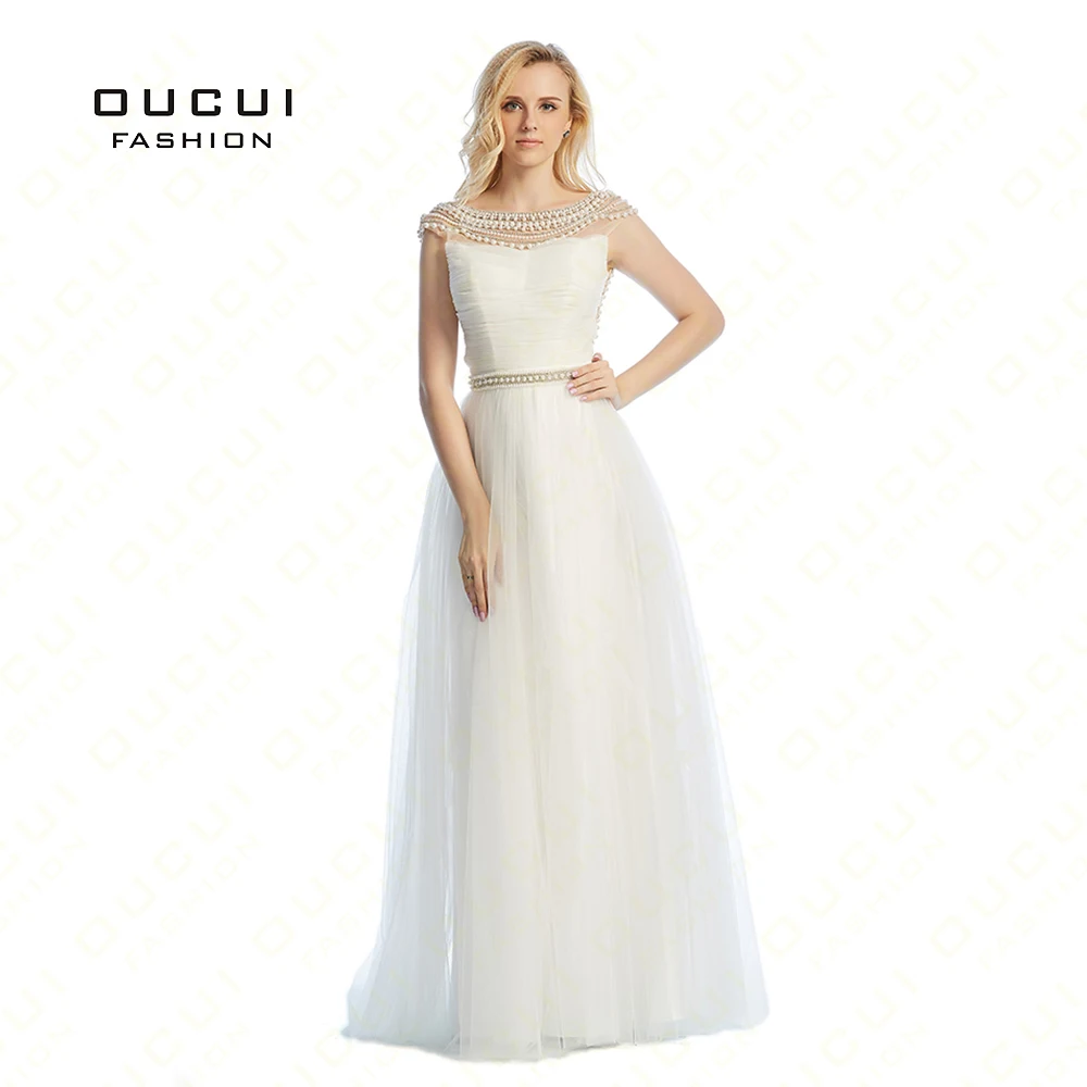 

Real Pictures Special Occasion Pearl Beading Prom Dresses Woman robe de soiree Long Evening Gowns Party Dress OL102831