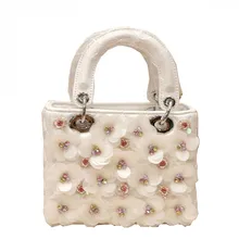 Новая Дизайнерская Женская Ручная сумка ручная работа цветы белые сумки модные сумки через плечо маленькие сумки-мессенджеры для женщин