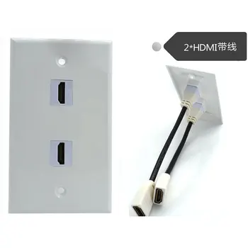 

2 Gold Plated HDMI Pigtails Wall Plate Face Cover for Home Theater DVD Cable Satellite TV