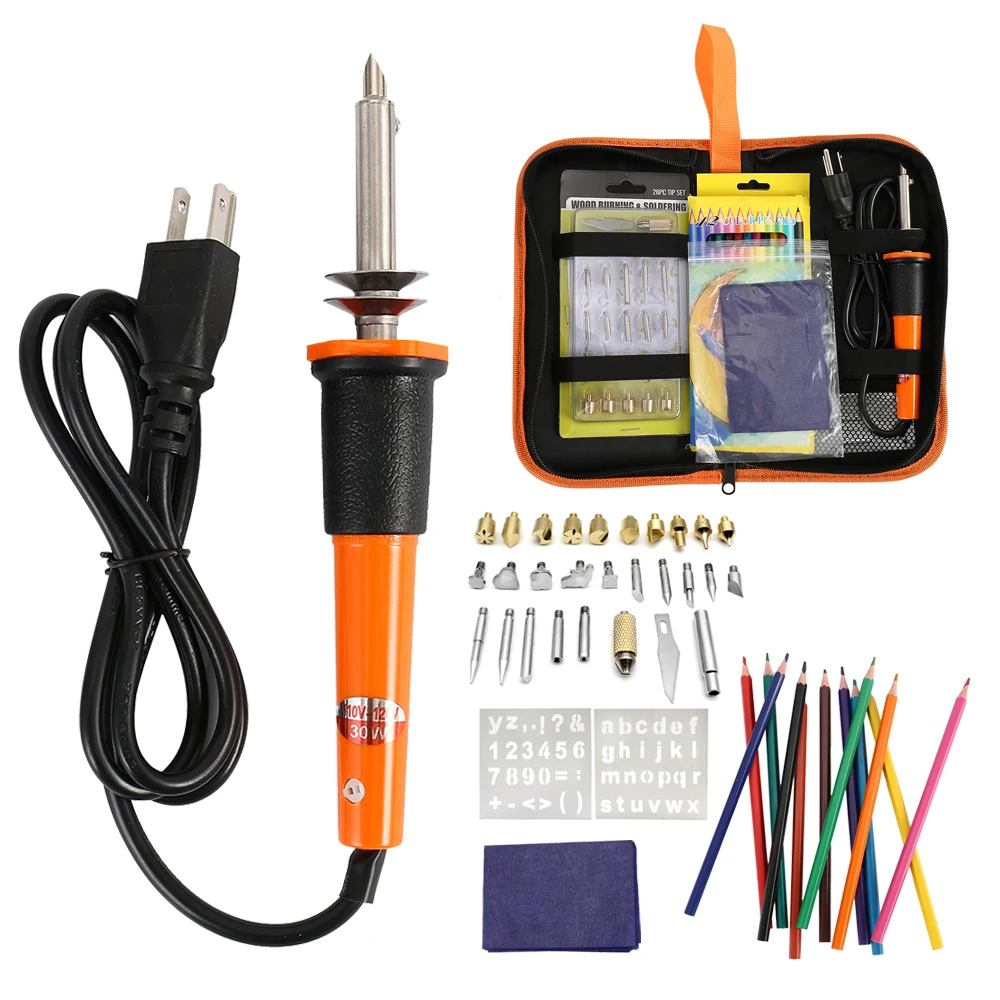 

220V/30W Electric Soldering Iron US Plug for Wood Burning Pen Electric Soldering Iron Set with Tips and Accessories