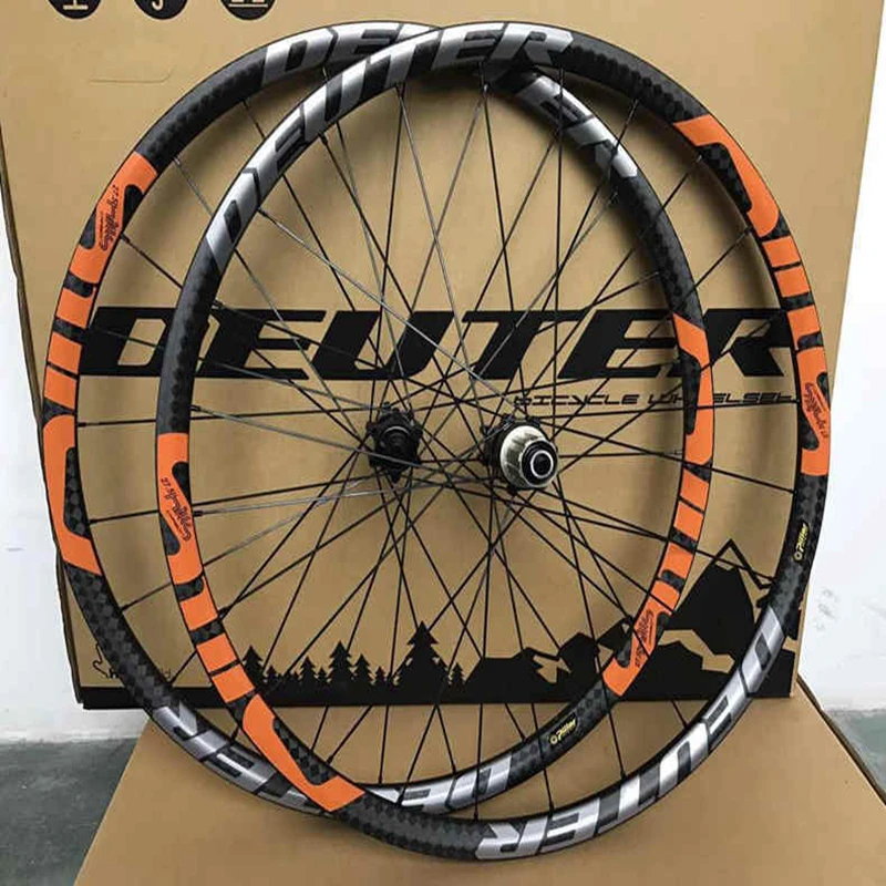 Perfect 12K Matte Mountainbike 26 / 27.5 ER Carbon Wheels Ultra-light CNC MTB Wheelset QR&Thru Axle Wheel 6 Colors Bicycle Accessories 11