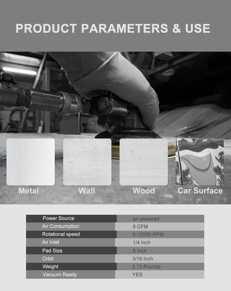Pneumatic Variable Speed Random Orbital Sander13