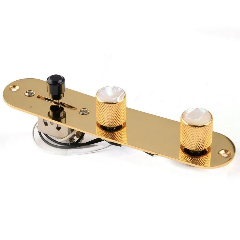 

1 Set Gold Prewired Control Plate 3 Way Switch Shell Tuning For Tele Guitar