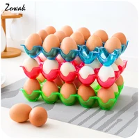 15 сеток контейнер для яиц держатель Органайзер для яиц Коробка Для Хранения Чехол для еды утолщение может быть наложен холодильник свежий кухонный - изображение