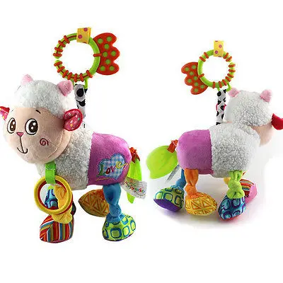 

2017 NEW Kids Baby Animal Cartoon Sheep Hand bell Stroller Bells Developmental Soft Toy Hanging Bed