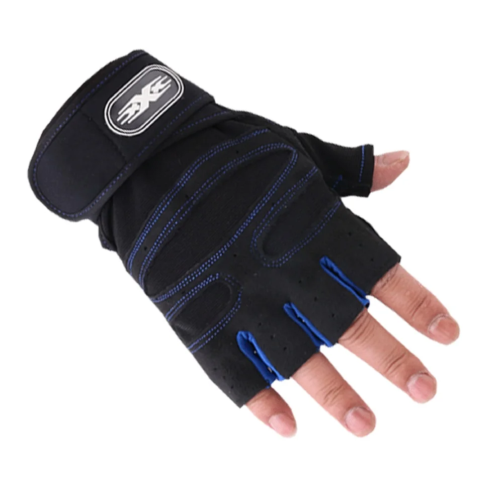 SPORTSHUB Professional Half Finger Gym Fitness Gloves Body Building Training Wrist Glove for Dumbbell Weightlifting EF0034
