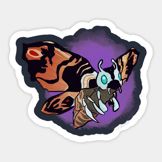 

1Pcs mothra Decal Waterproof For Laptop Car Skateboard Luggage Guitar Furnitur Sticker