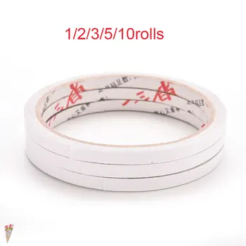 

1/2/3/5/10Rolls/set 6mm Double-Sided Tape Adhesive Tape Strong Adhesive Sticker for Office Stationery