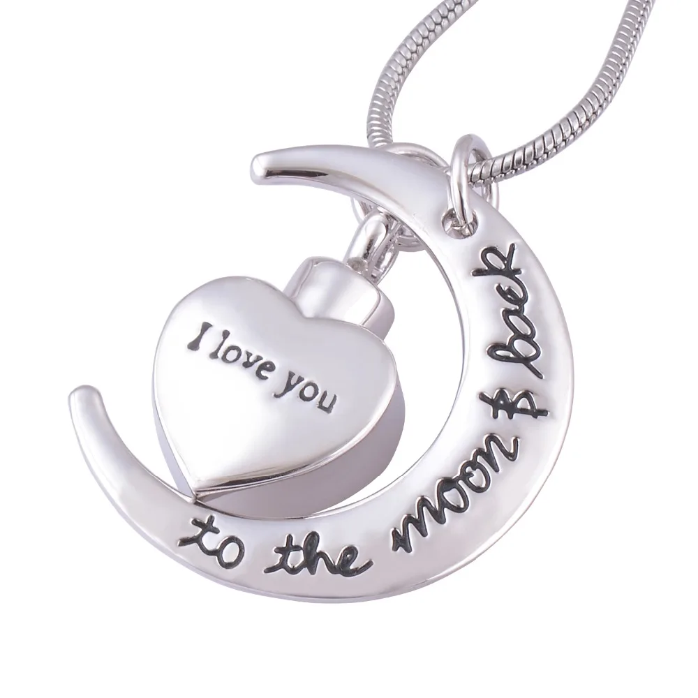 I Love You To The Moon And Back мемориальная Кремация ожерелье для праха винтовая урна кулон
