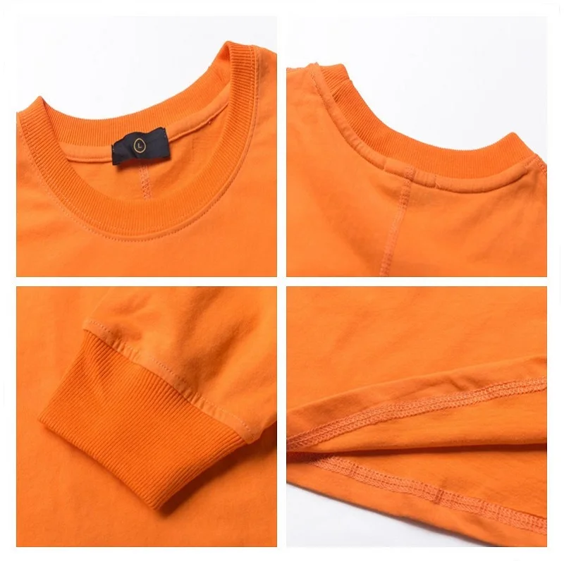 QoolXCWear Solid Color Long Sleeve Tshirts Cotton T Shirts Men/women Hip Hop Tshirts Streetwear Tops Shirts