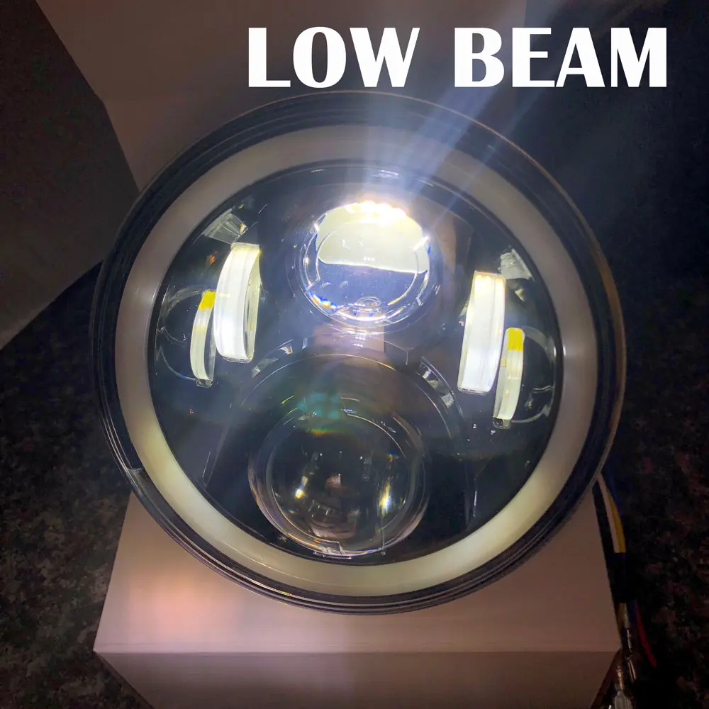 Comprar 2 uds. Faros LED de 7 pulgadas con anillo de Halo ámbar señal de giro para lada Niva 4x4 suzuki samurai 7 \