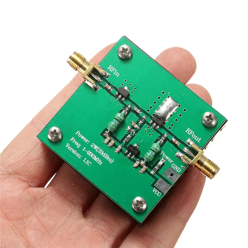

1-930MHz 2W RF Broadband Power Amplifier Module for Radio Transmission FM HF VHF 48x48x13mm Circuits Amplifier Modules
