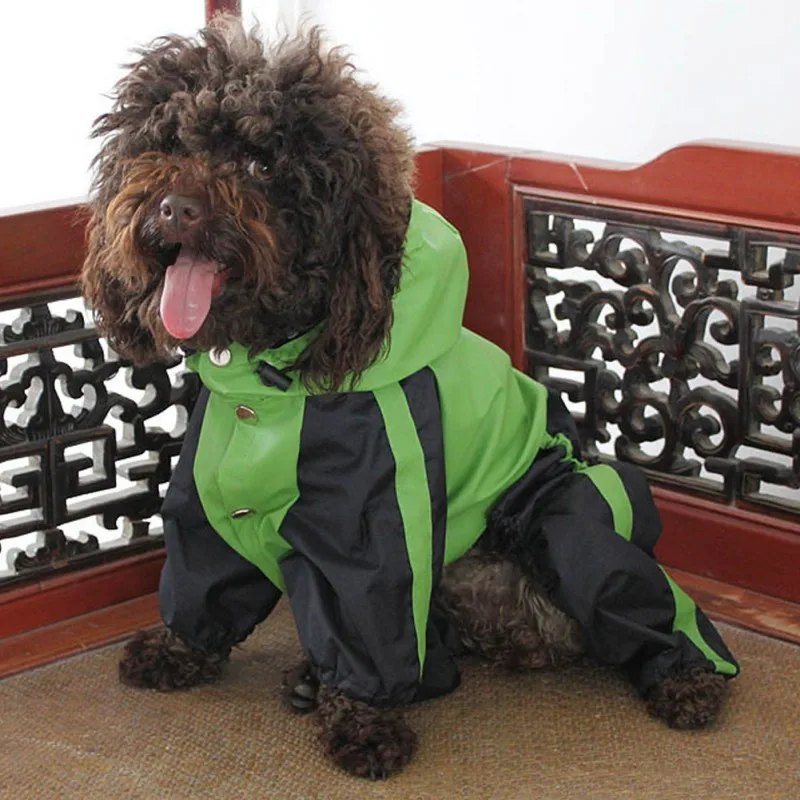 XS-XL плащ-дождевик для собак, дождевик для собак, толстовки для питомцев, водонепроницаемая Золотая куртка для ретривера для собак, кошек, одежда для улицы - Цвет: Зеленый