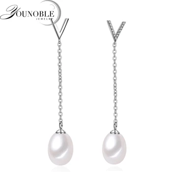 

Wedding freshwater pearl earrings for women,925 silver drop earrings pearl jewelry trendy birthday gift white