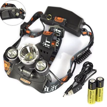 Boruit 8000LM 3X xm-l L2 светодиодный фара глава факел 2*18650+ USB Зарядное устройство
