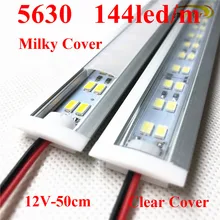 Smarstar 12 В 0,5 м двухрядный 5630(5730) светодиодный встраиваемый алюминиевый корпус молочно-прозрачная крышка 50 см светодиодный светильник лампа