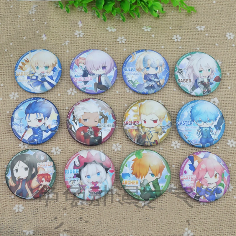 

ZXFJXR 58MM Fate Grand Order Fate saber Apocrypha Archer Saber Jeanne Kerry Emiya Mash Round Badge Brooch In Backpack DIY