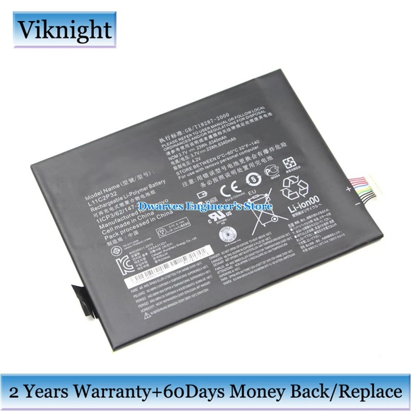 

Original 3.7V L11C2P32 Laptop Battery for A10-70 IdeaTab B6000-F S6000 S600H S6000 S6000-F S6000-H L11C2P32 Battery 6340mAh 23Wh