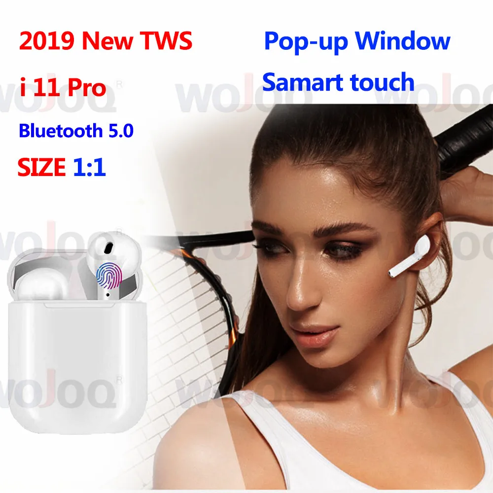 

Original i11 TWS 2019 Wireless Earbud Bluetooth 5.0 Stereo Earphone For iPhone Smart Phone i11TWS PK i10 i12 i13 i20