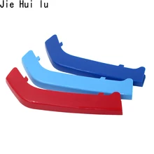 3 шт. 3D автомобиля Передняя решетка отделка Спорт полосы крышку наклейки для BMW E46 E90 F30 F34 E92 E93 F30 F10 1 3 5 серии X3 GT аксессуары