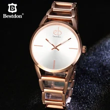 Bestdon Ladies Simple Watches Rose Gold Skeleton Bracelet Womens Top Brand Casual Women Quartz Watch Lover’s Female Clock Gift