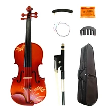 Flower Carved Maple Acoustic Art Violin 4/4 Matt Violino Fiddle High-grade Ebony Parts with Shoulder Rest Case Bow Rosin