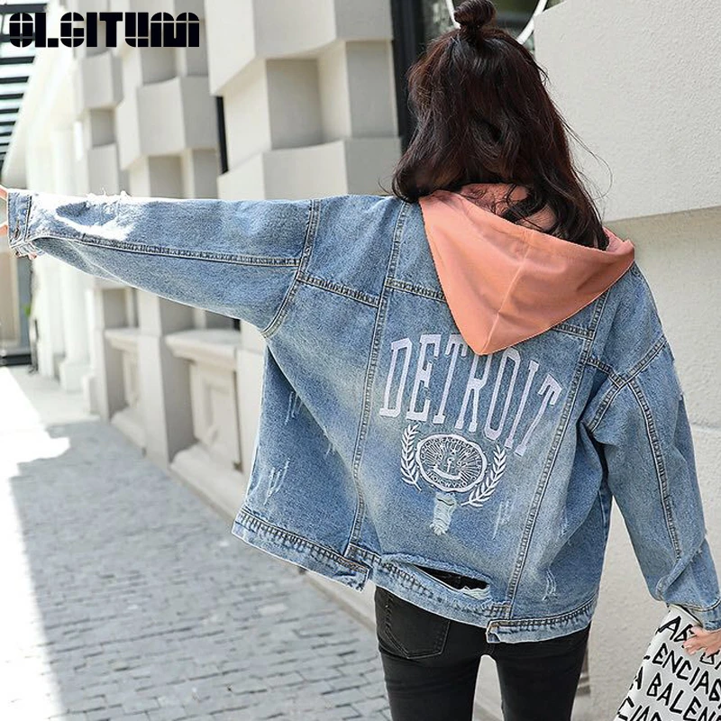 denim jacket with detachable hood