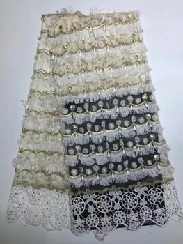 

White Bridal Lace Fabric French Latest lace 2016 high quality swiss african lace for Nigerian Wedding Dress fabric AMZ524