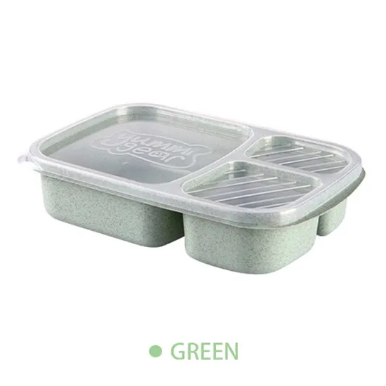 Отдельный Ланч-бокс, портативный бэнто-бокс, Ланчбокс, герметичный контейнер для еды, микроволновая печь, посуда для студентов - Цвет: green