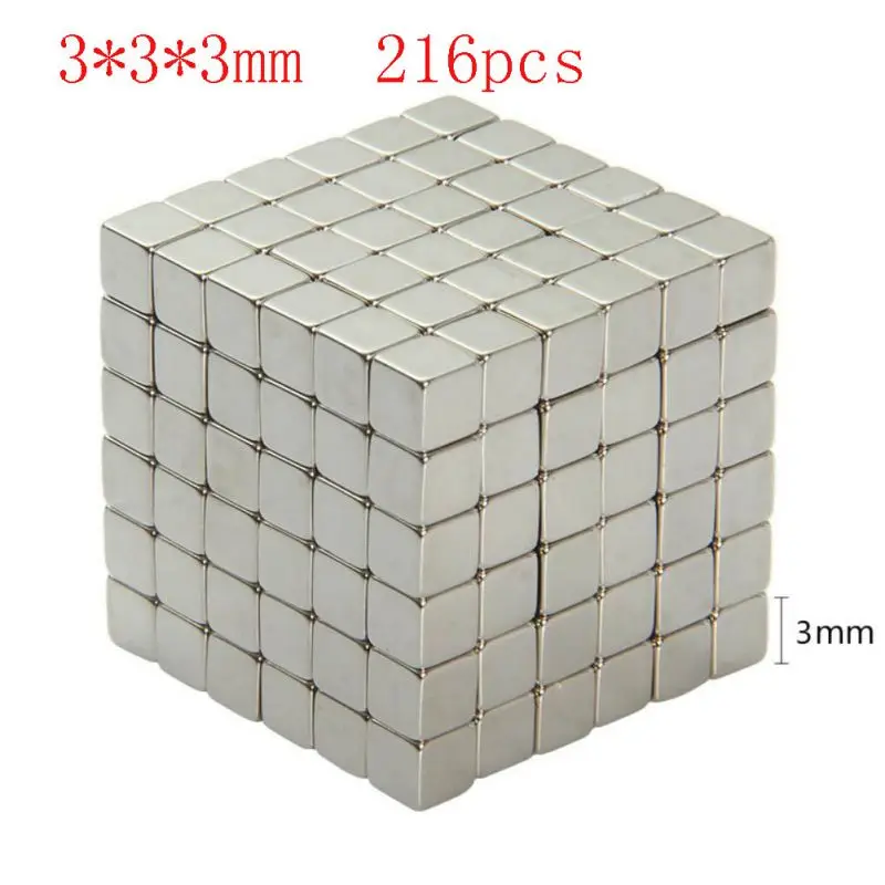 216 шт. 3x3x3 мм Неодимовый Магнит куб 3 мм N35 Постоянный NdFeB супер сильные мощные магнитные магниты квадратный бак куб