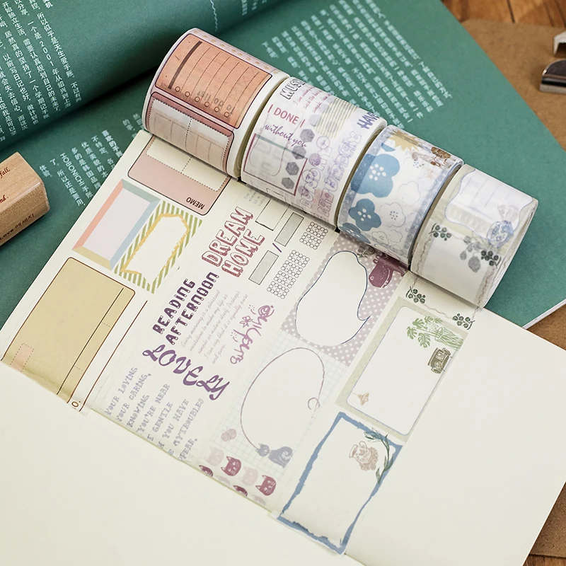 

8patterns narrow and wide cute planner decorative washi tape kawaii cat check label design scrapbooking craft