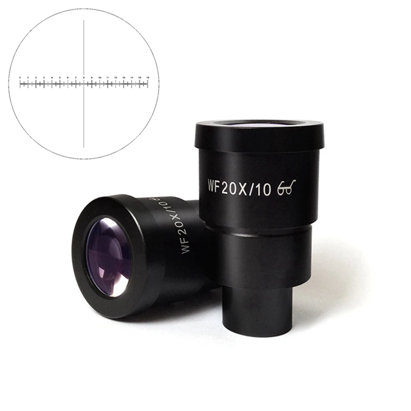 

1PC Wide Field WF20X/10 High Eye-point Eyepiece Optical Lens with Scale Mounting Size 30.5 mm for Stereo Microscope