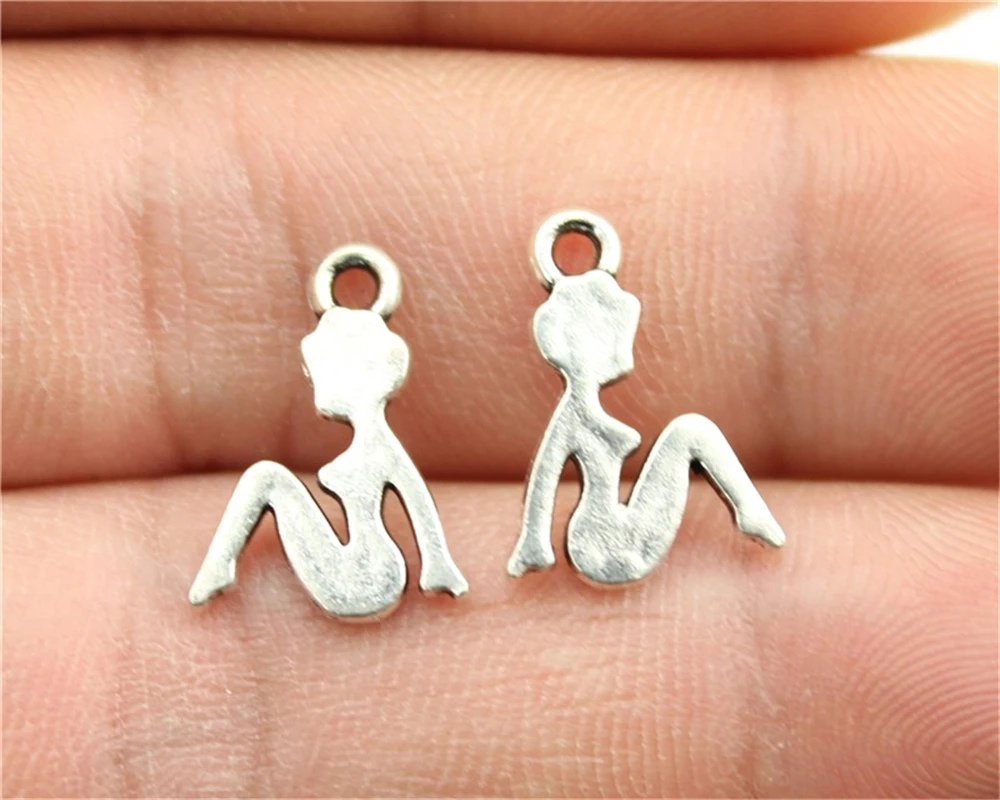 WYSIWYG 30pcs 15x11mm Pendant Sexy Lady Sexy Girl Charm Pendants For
