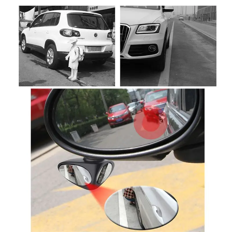 Новинка, 1 шт., Автомобильное зеркало заднего вида, вращающееся на 360 градусов, регулируемый выпуклый широкоугольный зеркало для слепых зон, влево/вправо