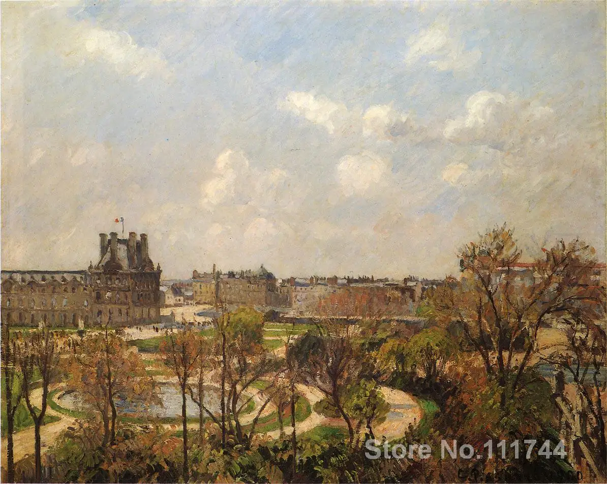 

The Garden of the Tuileries Morning Spring Camille Pissarro paintings for sale Landscape art Handmade High quality