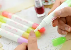 Лидер продаж Для женщин девочек Портативный Nail Art Корректор лака удаления ручка с 3 перьевая Ручка Маникюр Инструмент разные цвета
