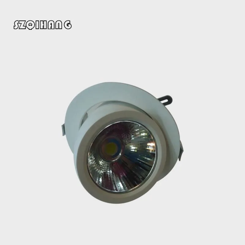 

Adjustable Hight light COB LED Gimbal Embedded led trunk lamp 30W White sehll Newest Round COB Led Downlamp shop light .