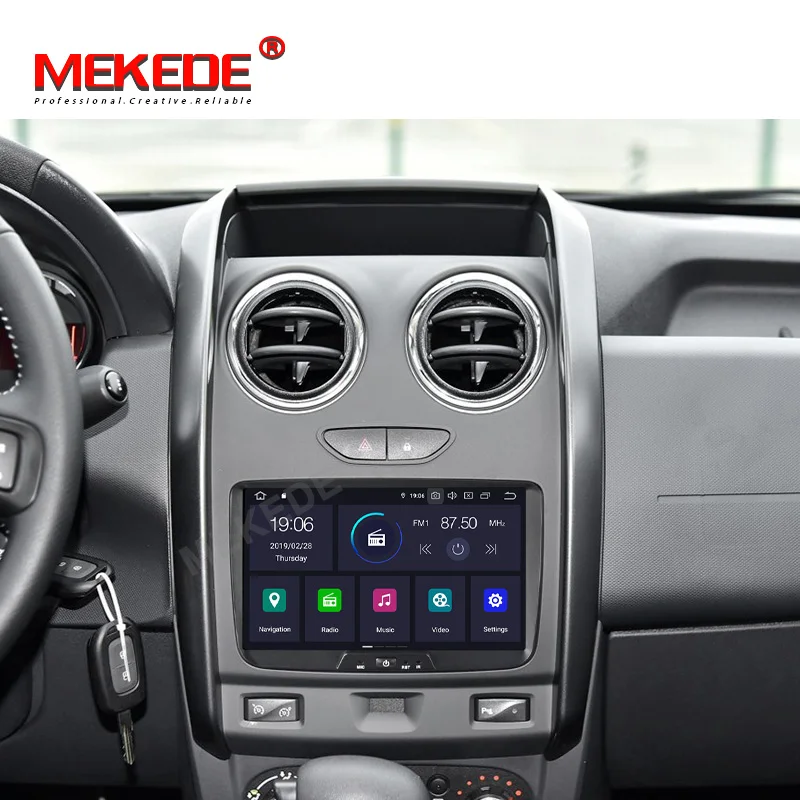 Cheap Mekede Android 9.0 Car DVD Player radio GPS Navi for Lada Xray 2/ RENAULT Dacia/Duster/Logan/Sandero Audio Stereo Head Unit 1