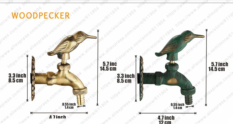 Декоративный античный латунный садовый открытый кран холодной воды-с набором латунных быстроразъемных для 1/" дюймового шланга